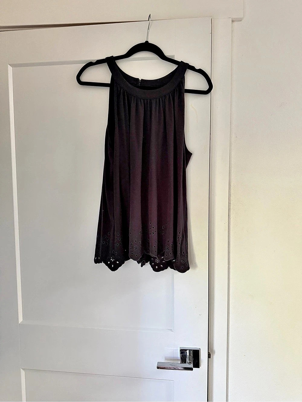 Lands End Eyelet Scalloped halter neck in Black
